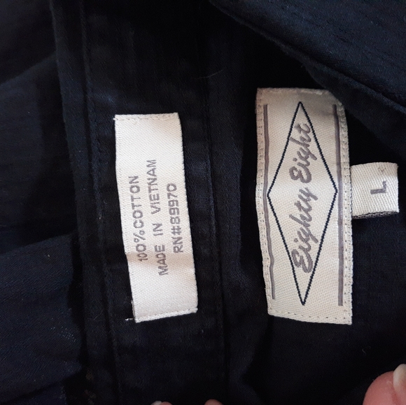 EIGHTY EIGHT Men's Graphic Shirt Button Down Black - Picture 5 of 5